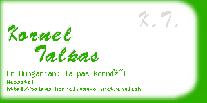 kornel talpas business card